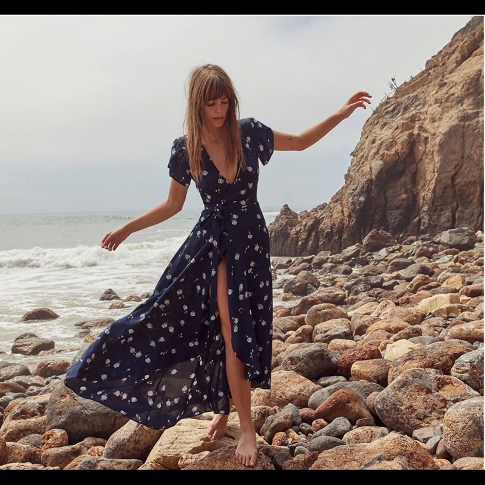 Christy Dawn Autumn Dress in Midnight Rose, size M